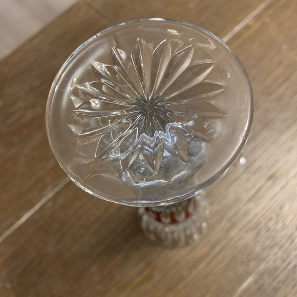 Ruby Cut-To-Clear Bavarian Bud Vase 8” Tall - Picture 8 of 9